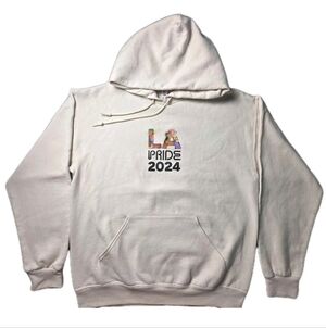 RARE LA Pride 2024 Hoodie Jerzees M | Limited Edition Commemorative Event Merch